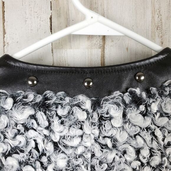Mishca Vegan Leather Faux Fur Studded Jacket Size Small - Picture 7 of 12